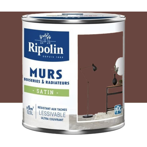 Peinture Murs, Boiseries, Radiateurs RIPOLIN Satin Rouge Bayonne 0,5 L
