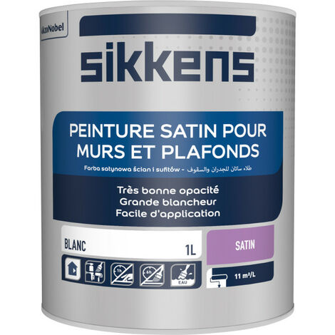 Peinture Satinée Acrystyl Satin 1L Blanc - MAUVILAC - 24335