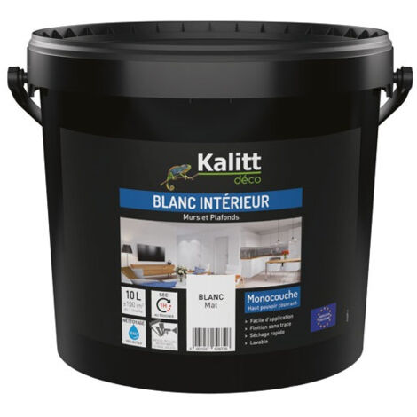 Peinture Murs Et Plafonds Monocouche Mat 10 L Blanc - Kalitt Deco