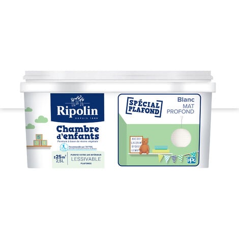 Peinture Murs & Plafonds Chambre d'Enfants, Mat, Blanc 2,5L Ripolin