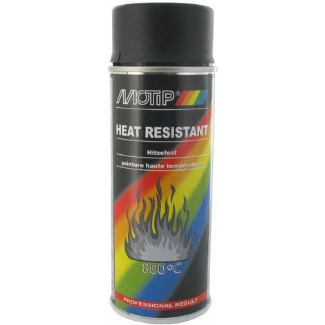 Peinture noir mat haute température, aérosol 400 ml.