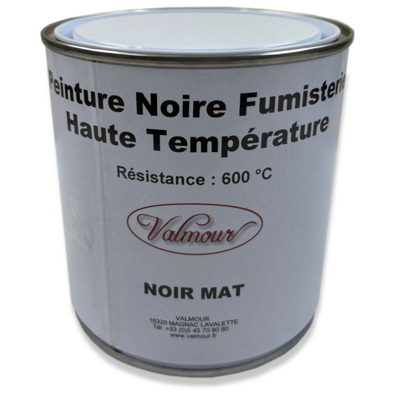 Valmour - Peinture Noire Fumisterie Haute Température 500 ml Noir