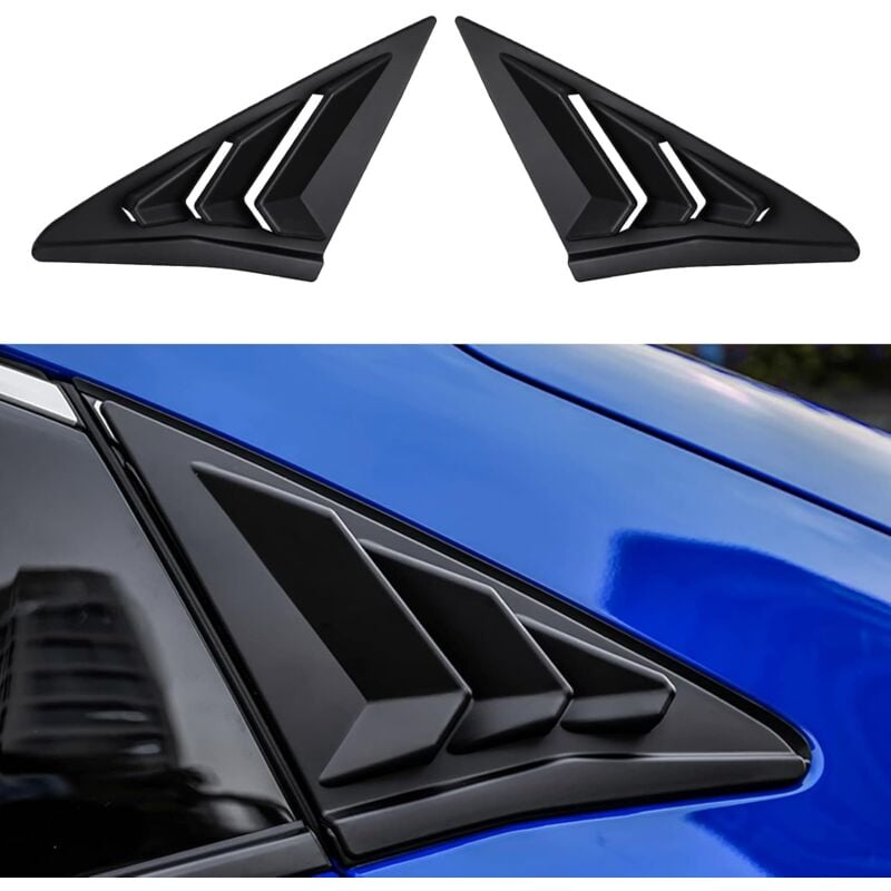 Linghhang - Peinture noire pour Civic 10ème génération Stores de vitres latérales arrière Style Racing Triangle Stores de vitres pour Honda Civic 2