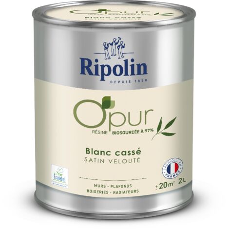 Peinture O'PUR murs, boiseries & radiateurs - RIPOLIN - 472823 - Blanc cassé - Satin veloute - 2 L