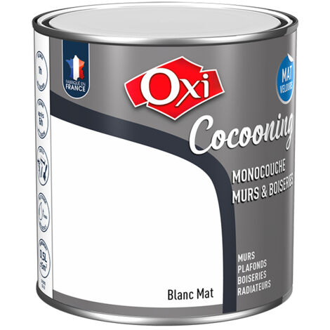 Peinture Oxi Murs Et Boiseries Cocooning Mat Velours Blanc 0,5l - Oxi