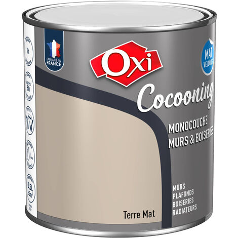 Peinture Oxi Murs Et Boiseries Cocooning Mat Velours  Terre  0,5l - Oxi