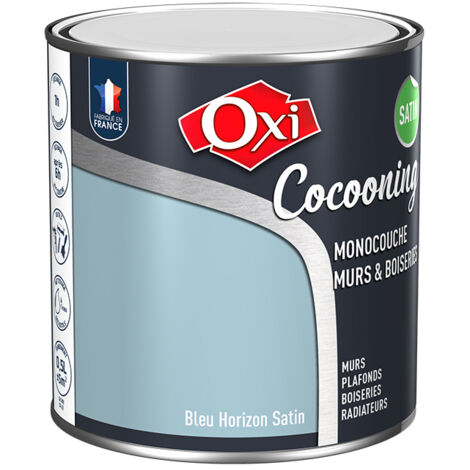 Peinture OXI murs et boiseries COCOONING satin  bleu horizon  0,5L - OXI