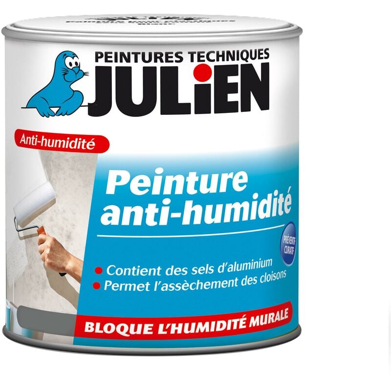 Julien - Peinture Peinture Anti-Humidité Satin Blanc 2,5 l