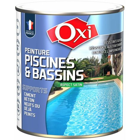 Peinture piscine 2.5 litres bleu – Résine acrylique pour béton – Protection UV et rayures – Imperméabilité renforcée – OXI