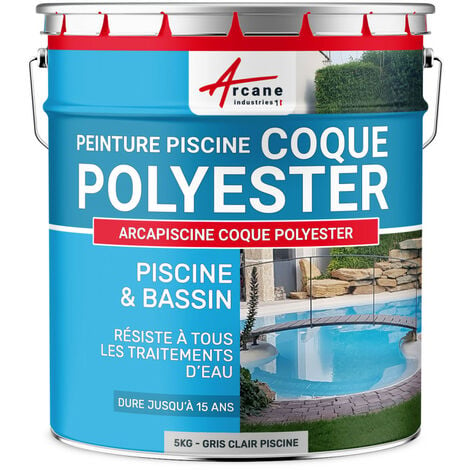 Peinture Piscine Coque Polyester - Peinture hydrofuge / imperméabilisante piscine et bassin ARCANE INDUSTRIES Beige Sable Ral 1014 - 5 kg (jusqu'à 15m² pour 2 couches)