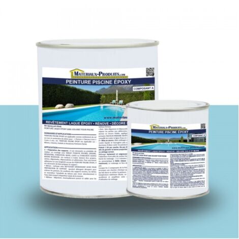 Matpro – Peinture époxy pour piscine 1 Kg – Couleur bleu – Revêtement thixotrope à 2 composants – Protection béton et ciment