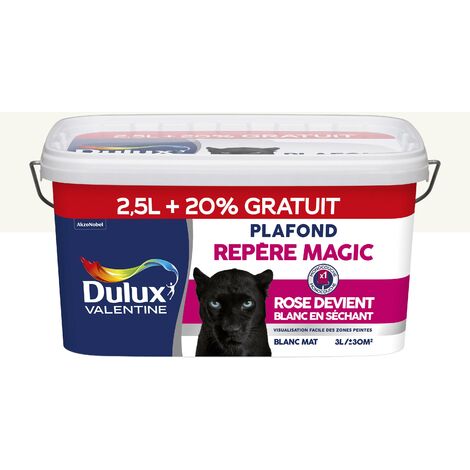 Peinture Plafond Repère Magic Mat Blanc 2,5 L + 20 % Gratuit - Dulux Valentine