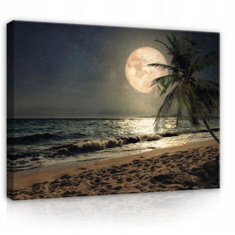 Peinture plage mer sur toile vue nature 60x40