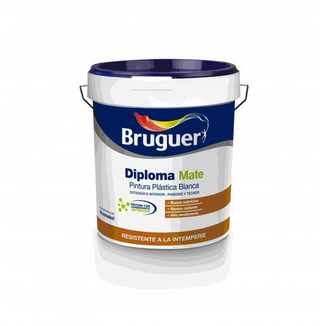 Peinture plastique Bruguer Diplôme Mate Blanc 15 L