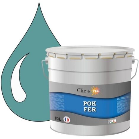 Peinture - POK - Fer Antirouille - 10L - RAL 5024 Bleu pastel - Brillant