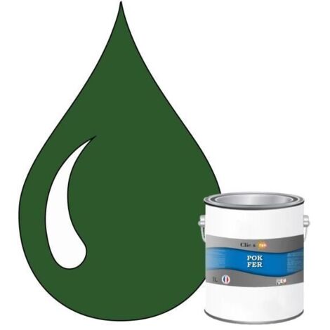 Peinture - POK - Fer Antirouille - 1L - Vert feuillage - Glycérophtalique - Brillant