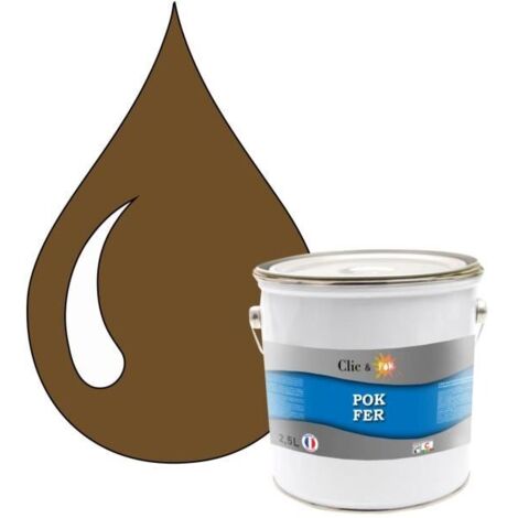 Peinture - POK - Fer Antirouille - 2,5L - Glycérophtalique - Brun olive