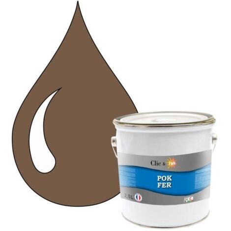 Peinture - POK - Fer Antirouille - 2,5L - Glycérophtalique - Brun pâle