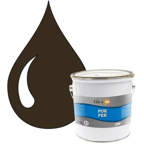 Peinture - POK - Fer Antirouille - 2,5L - RAL 8014 - Brillant Glycérophtalique