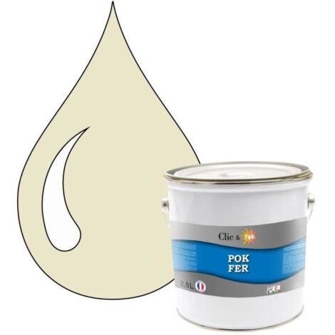 Peinture - POK - Fer Antirouille - Glycérophtalique - 2,5L - Blanc perlé