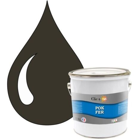 Peinture - POK - Fer Antirouille - Glycérophtalique - 2,5L - RAL 6008 Vert brun