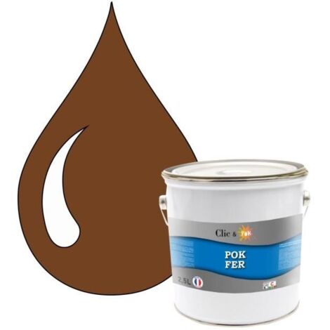 Peinture - POK - POK FER - Glycérophtalique - Antirouille - 2,5L - Brun argile
