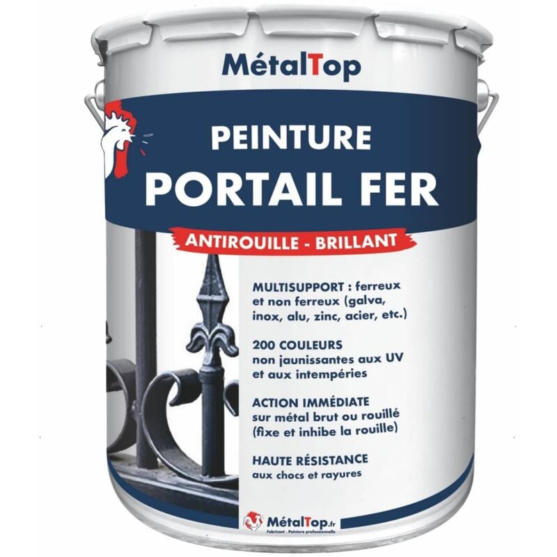 Metaltop - Peinture Portail Fer - Pot 5 l - 7016 - Gris anthracite