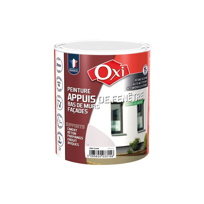 Peinture appuis fenêtre 1l gris clair - OXI