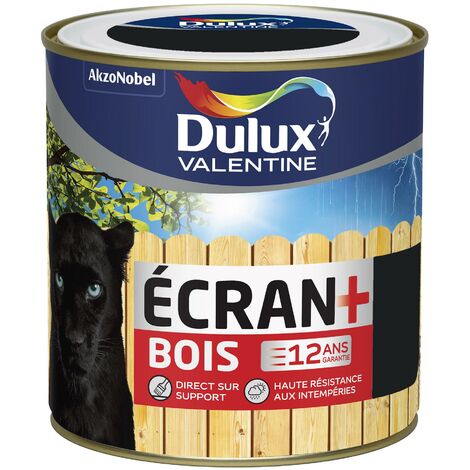 Peinture Ecran+ Bois Satin Noir (RAL 9005) 0,5 L - Dulux Valentine