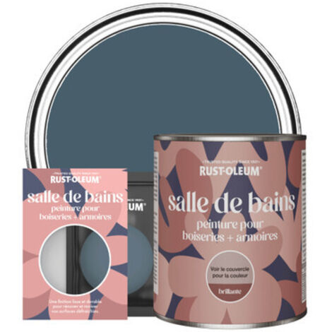Peinture pour Boiseries & Armoires de Salle de Bains, Finition Brillante - Bleu Dessin