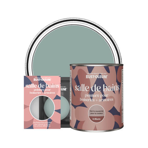 Peinture pour Boiseries & Armoires de Salle de Bains, Finition Brillante - Bleu Gris