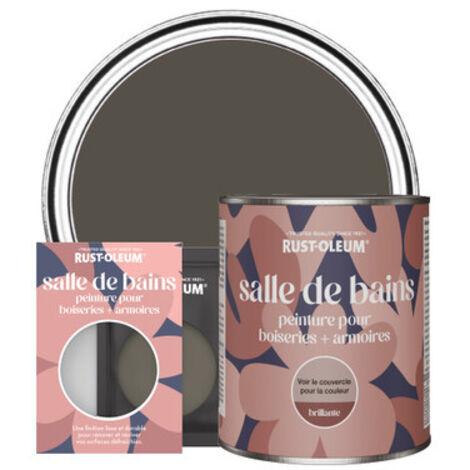Peinture pour Boiseries & Armoires de Salle de Bains, Finition Brillante - Brun Terre
