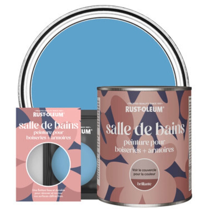 Peinture pour Boiseries & Armoires de Salle de Bains, Finition Brillante - Céruléen