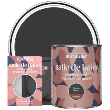 Peinture pour Boiseries & Armoires de Salle de Bains, Finition Brillante - Charbon Naturel