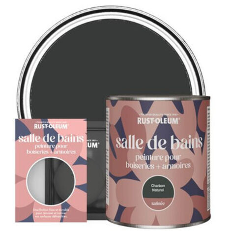 Peinture pour Boiseries & Armoires de Salle de Bains, Finition Satinée - Charbon Naturel