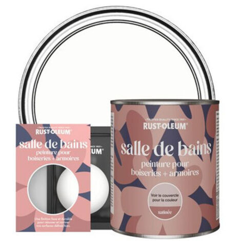Peinture pour Boiseries & Armoires de Salle de Bains, Finition Satinée - Craie Blanche