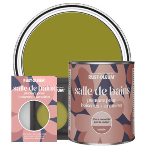 Peinture pour Boiseries & Armoires de Salle de Bains, Finition Satinée - Olive Marinée