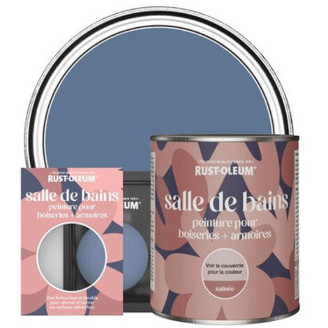Peinture pour Boiseries & Armoires de Salle de Bains, Finition Satinée - Rivière Bleue