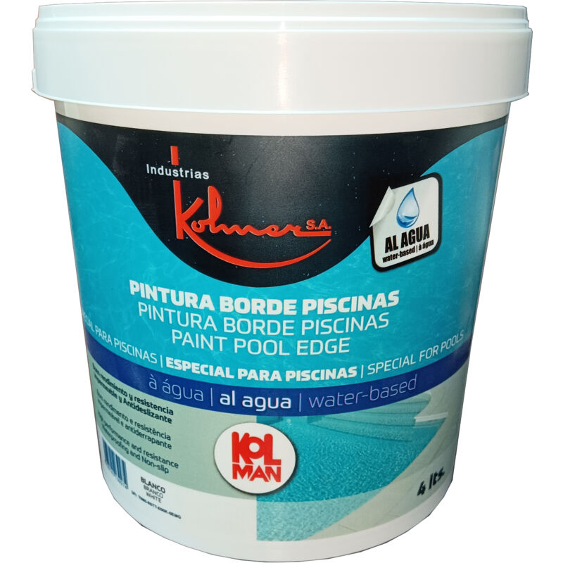 Fplus - kolman peinture antidérapante pour bords de piscine à base d'eau blanc mat 4 litres