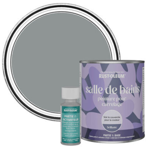 Peinture pour Carrelage de Salle de Bain, Finition Brillante - Anthracite Moyen 750ml