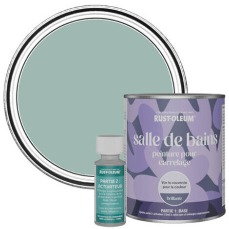 Peinture pour Carrelage de Salle de Bain, Finition Brillante - Bleu littoral 750ml