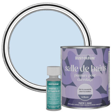 Peinture pour Carrelage de Salle de Bain, Finition Brillante - Bleu Poudré 750ml
