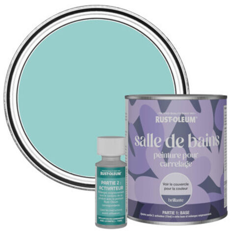 Peinture pour Carrelage de Salle de Bain, Finition Brillante - Bleu-vert 750ml