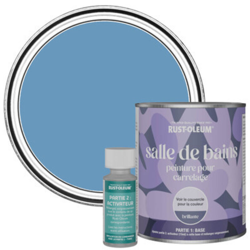 Peinture pour Carrelage de Salle de Bain, Finition Brillante - Bleuet 750ml