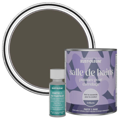 Peinture pour Carrelage de Salle de Bain, Finition Brillante - Brun Terre 750ml