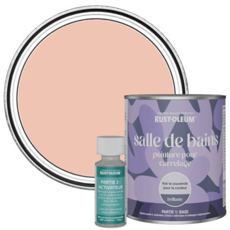 Peinture pour Carrelage de Salle de Bain, Finition Brillante - Corail 750ml