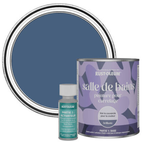 Peinture pour Carrelage de Salle de Bain, Finition Brillante - Encre Bleue 750ml