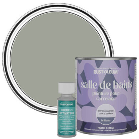 Peinture pour Carrelage de Salle de Bain, Finition Brillante - Feuille de Thé 750ml