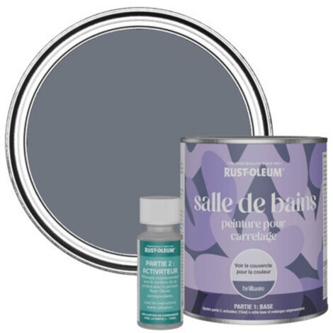 Peinture pour Carrelage de Salle de Bain, Finition Brillante - Gris Marine 750ml