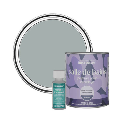 Peinture pour Carrelage de Salle de Bain, Finition Brillante - Gris Minéral 750ml
